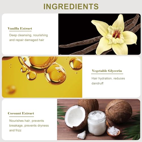 modayeri alisveriste yeni moda Vanilla Coconut Shampoo Bar - Natural Hair Care, Silky Smoothness and Nourishment, Strengthen Hair & Volumize - Paraben-Free - Tropical Aroma for All Hair Types, 3.2 oz